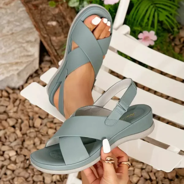 Sandales élégantes à bride croisée – Confort chic pour l'été – Look raffiné et maintien parfait