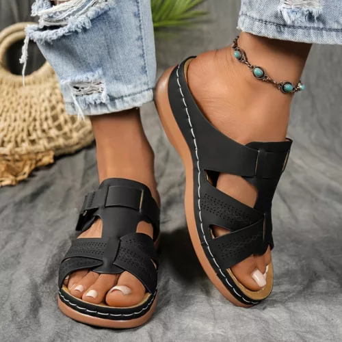 Sandales orthopédiques antidérapantes à bride – confort absolu pour pieds sensibles – marche stable et sans douleur