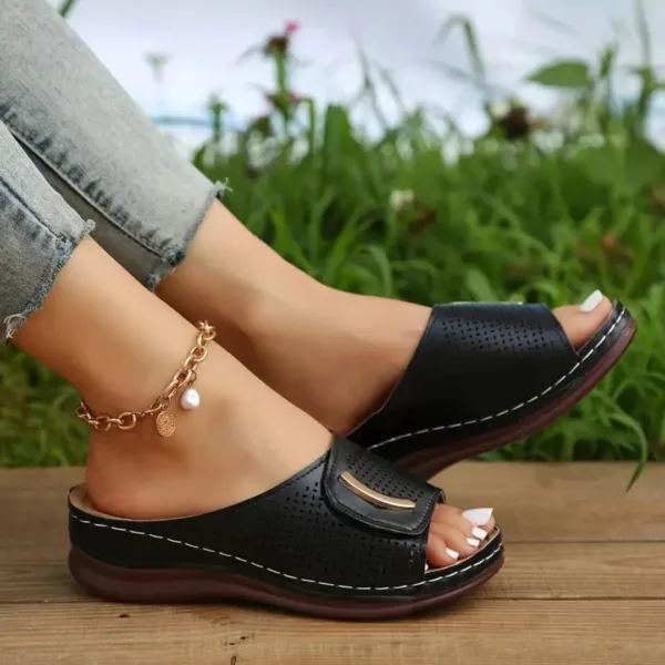 Sandales orthopédiques vintage bout ouvert – Confort ultime et style rétro pour soulager vos pieds au quotidien