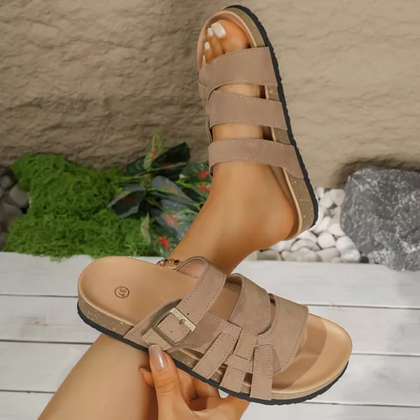Sandales plates confort antidérapantes femme – Marche stable et sans douleur tout l’été – Style léger et décontracté
