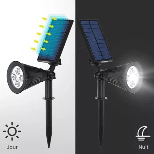 Spot lumineux solaire autonome fête de nuit – Éclairez vos soirées d’extérieur sans électricité, ambiance magique garantie