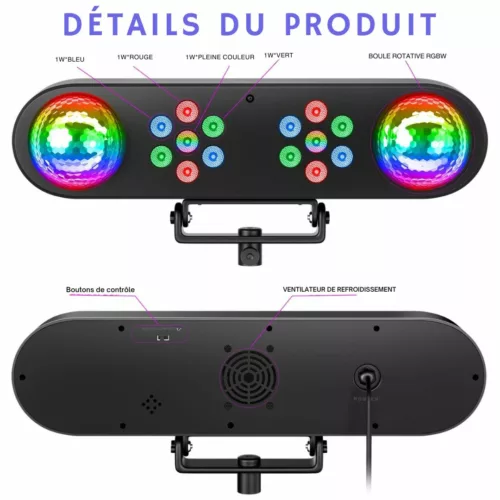 Support portatif boule disco effet lumineux – Ambiance festive instantanée partout – Compact, facile à emporter