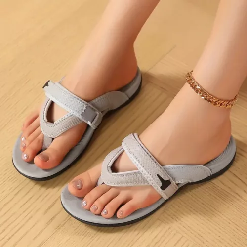 Tongs ergonomiques femme confort été – Semelle souple antidérapante pour marche facile et pieds légers