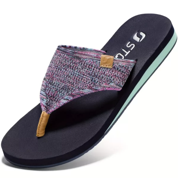Tongs femme semelle épaisse confort – Marche légère et stylée – Idéales pour l'été et les pieds sensibles