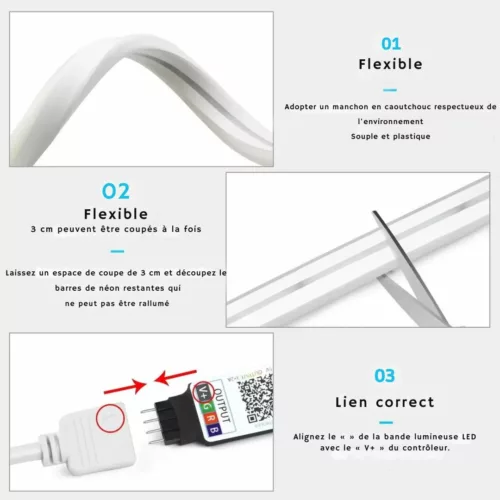 Tube led flexible multicolore décoration festive – Ambiance lumineuse magique pour fêtes, événements et soirées