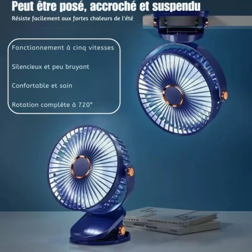 Ventilateur led portable ambiance soirée extérieure