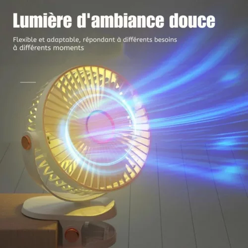 Ventilateur led portable ambiance soirée extérieure