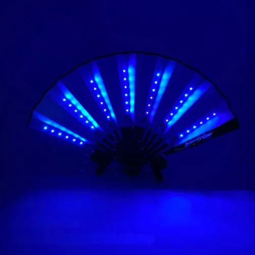 Ventilateur portable lumineux led pour fête – Accessoire fun et rafraîchissant pour soirées animées et festivals