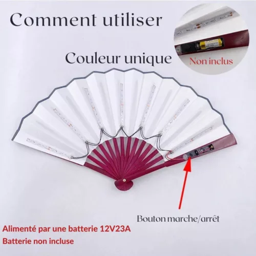 Ventilateur portable lumineux led pour fête – Accessoire fun et rafraîchissant pour soirées animées et festivals