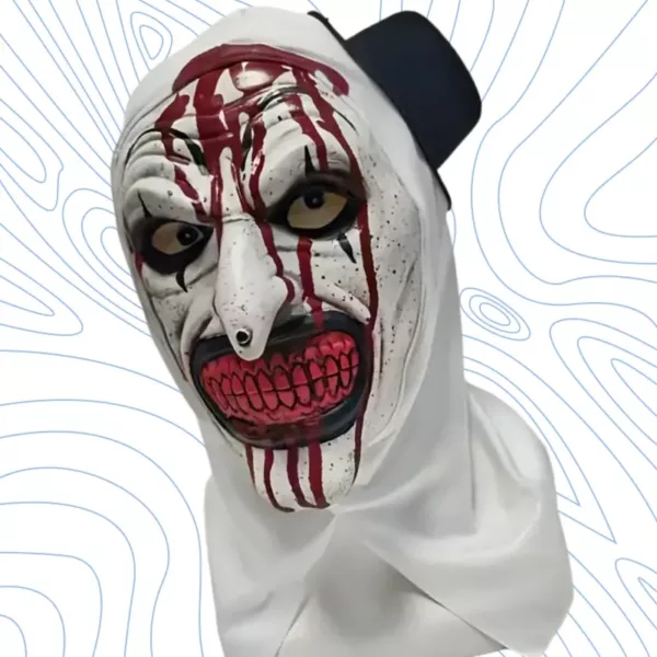 Masque de clown effrayant à capuche – latex réaliste pour costume Halloween