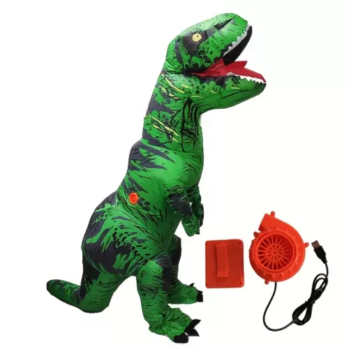 Déguisement dinosaure gonflable vert musclé – costume humoristique adulte
