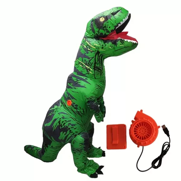 Déguisement dinosaure gonflable vert musclé – costume humoristique adulte