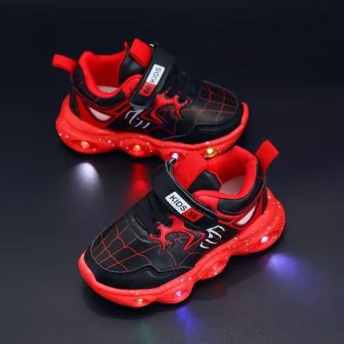 Baskets enfants LED lumineuses motif toile d’araignée – sport et loisirs