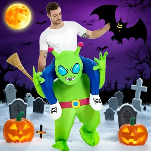 Déguisement alien gonflable adulte avec effet porté – costume original humoristique