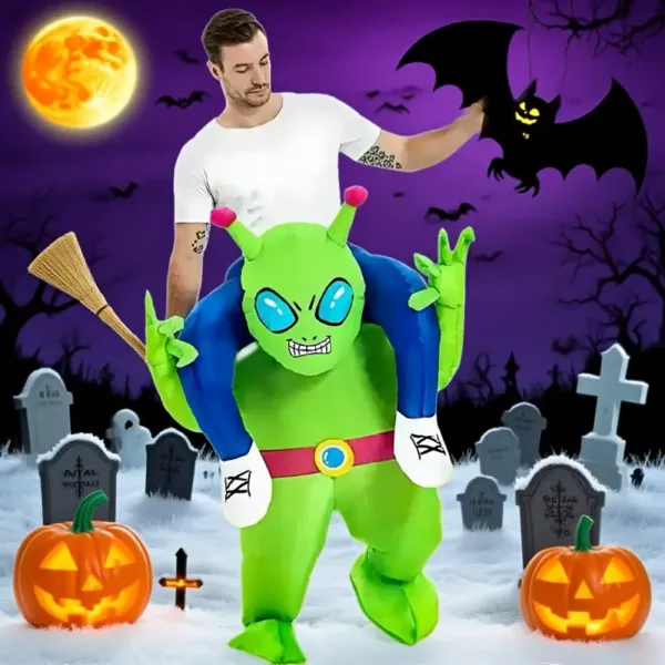 Déguisement alien gonflable adulte avec effet porté – costume original humoristique