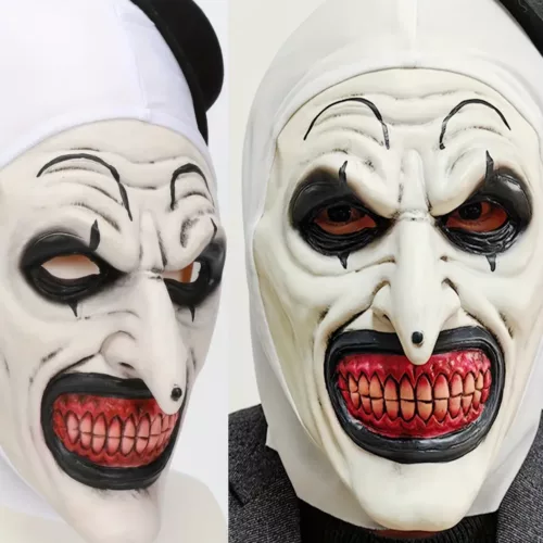 Costume de clown d’horreur pour homme – combinaison zippée avec visage sanglant