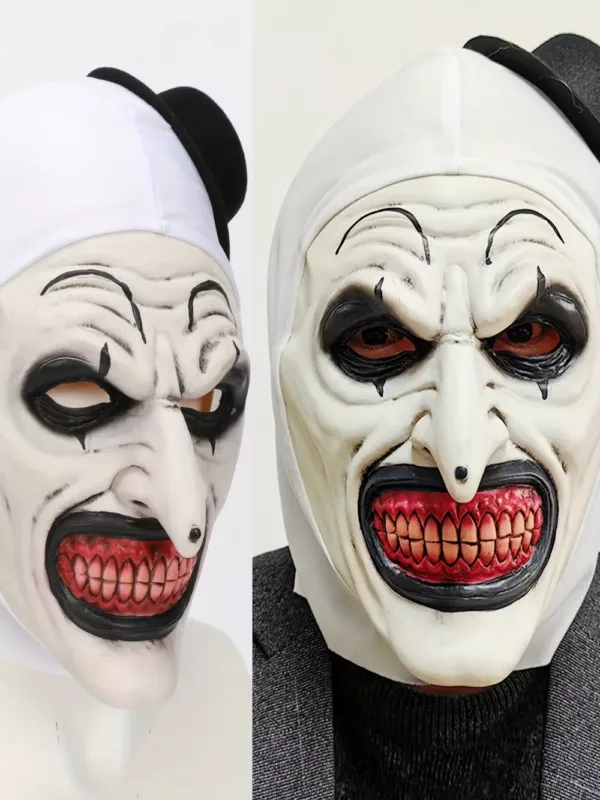 Costume de clown d’horreur pour homme – combinaison zippée avec visage sanglant