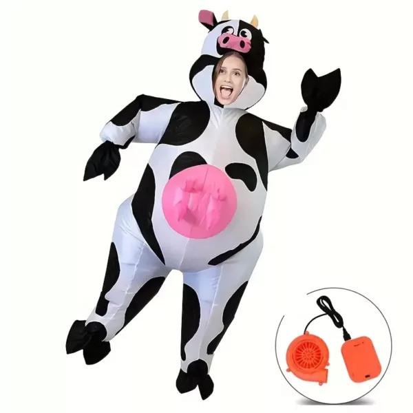 Déguisement gonflable vache adulte – costume amusant pour fête et carnaval
