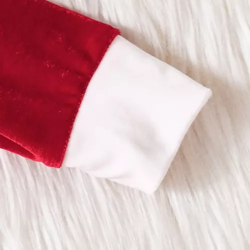 Robe bébé Noël en peluche chaude avec manches longues et bonnet assorti