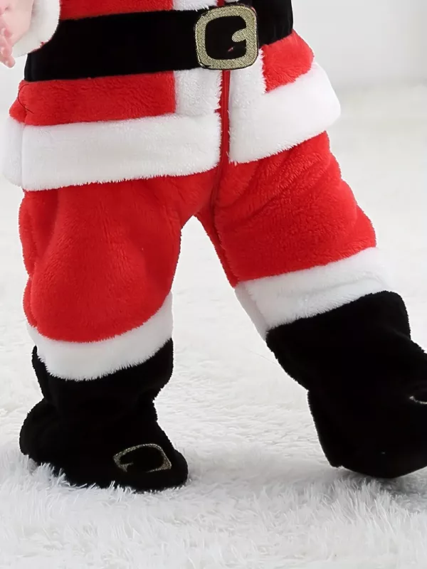 Barboteuse de Noël bébé en velours doux – combinaison chaude festive hiver