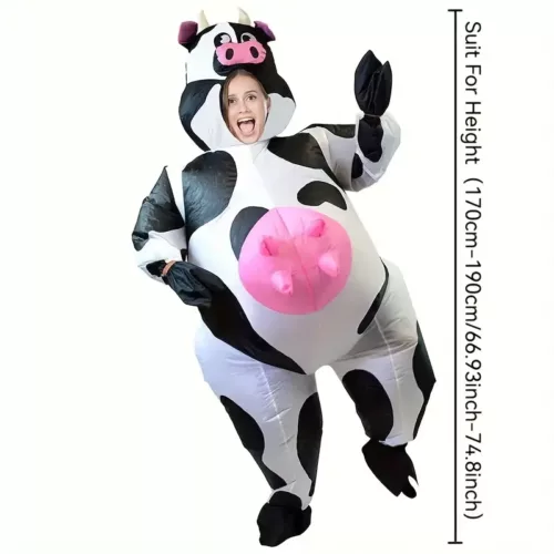 Déguisement gonflable vache adulte – costume amusant pour fête et carnaval