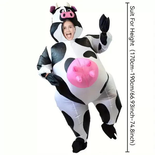 Déguisement gonflable vache adulte – costume amusant pour fête et carnaval