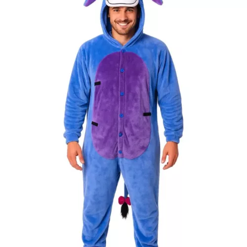 Pyjama kigurumi âne avec capuche et poches – déguisement doux type cosplay
