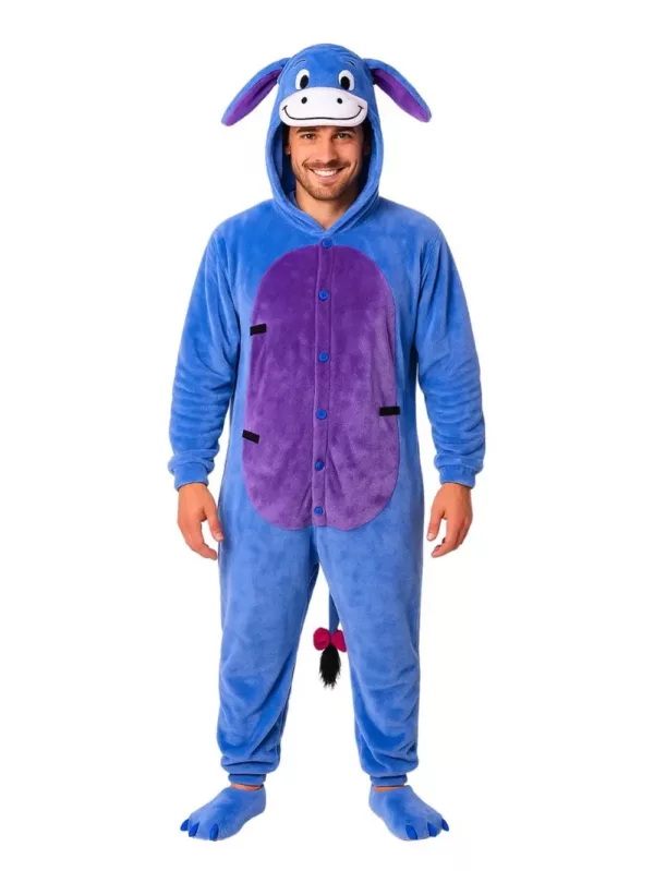 Pyjama kigurumi âne avec capuche et poches – déguisement doux type cosplay