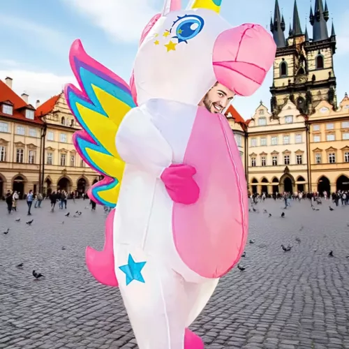 Costume licorne gonflable adulte avec ailes – déguisement original fête carnaval