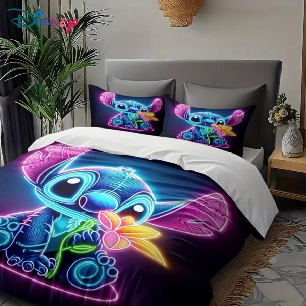 Parure de lit motif Stitch – housse de couette et taies d’oreiller 2/3 pièces