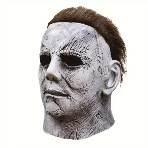 Masque d’horreur Halloween en latex réaliste – visage blanc larmes sanglantes