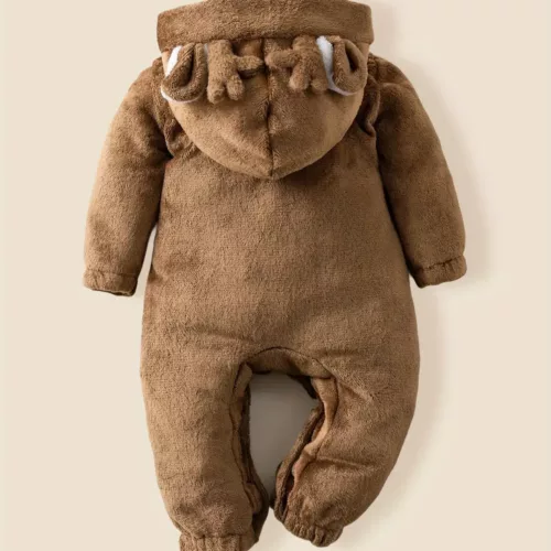 Barboteuse bébé à capuche avec oreilles 3D – motif animal doux et ludique