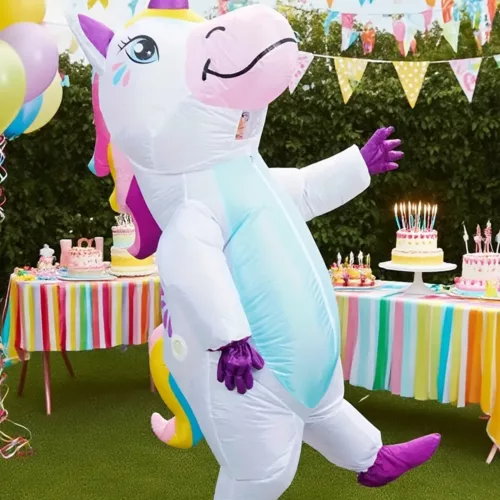 Costume gonflable licorne adulte – déguisement drôle et original cavalier