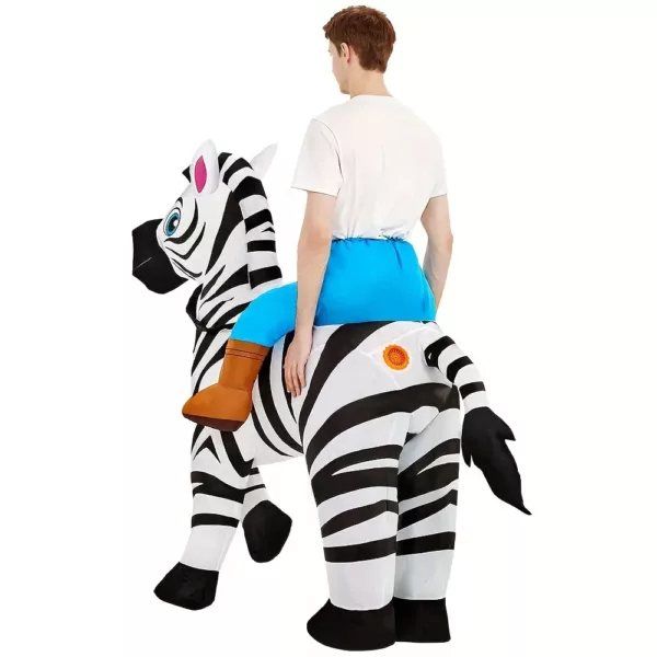 Costume gonflable adulte zèbre à rayures – déguisement humoristique réaliste