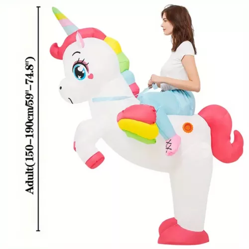 Costume licorne gonflable adulte – tenue carnaval originale avec corne scintillante