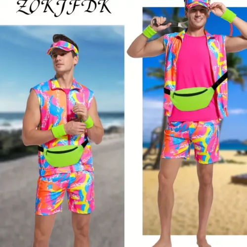 Déguisement vintage homme 6 pièces – Costume années 80 idéal soirée à thème