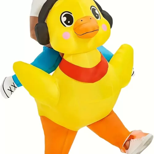 Costume gonflable canard avec casque audio – déguisement fun pour adulte
