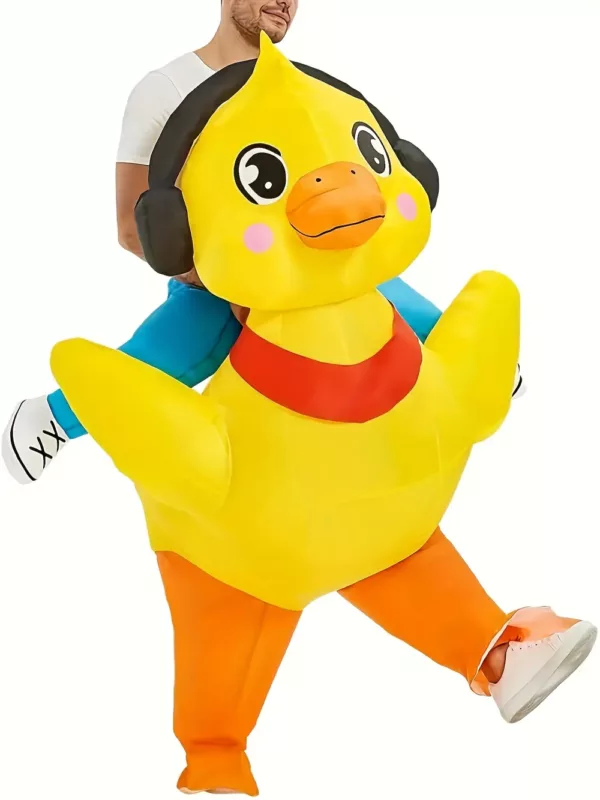 Costume gonflable canard avec casque audio – déguisement fun pour adulte