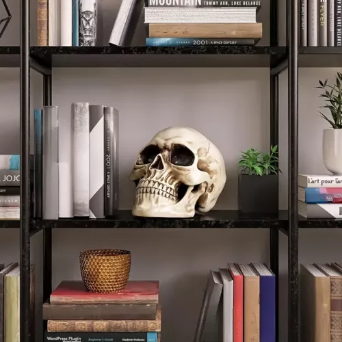 Crâne décoratif en résine – accessoire d’Halloween et fête des Morts