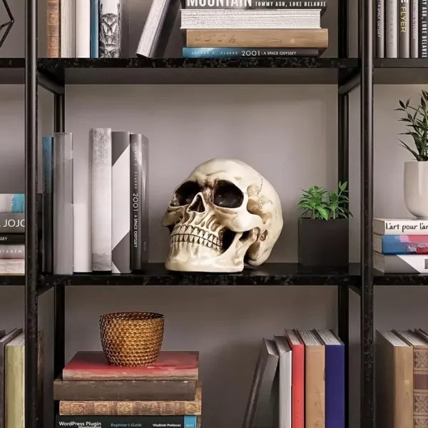 Crâne décoratif en résine – accessoire d’Halloween et fête des Morts