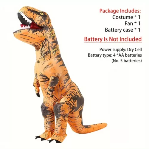 Costume dinosaure gonflable T-Rex adulte – déguisement réaliste et fun