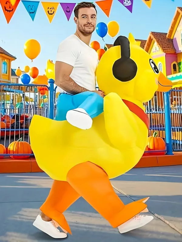 Costume gonflable canard avec casque audio – déguisement fun pour adulte