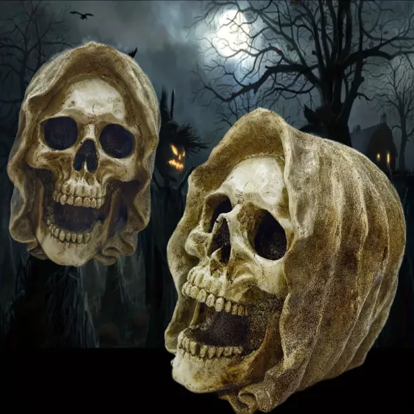 Figurine crâne faucheuse en résine – déco macabre pour Halloween ou gothique