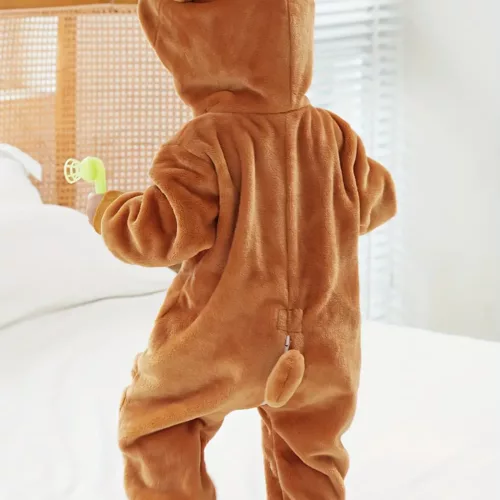 Combinaison bébé douce à capuche – déguisement animal lion, ours ou chiot