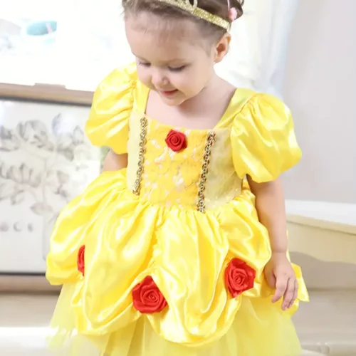 Robe bébé fille Halloween en tulle et dentelle florale 3D – look féerique