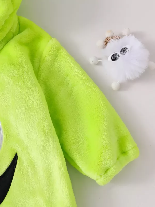 Combinaison bébé à capuche monstre 3D avec œil unique – peluche douce et mignonne