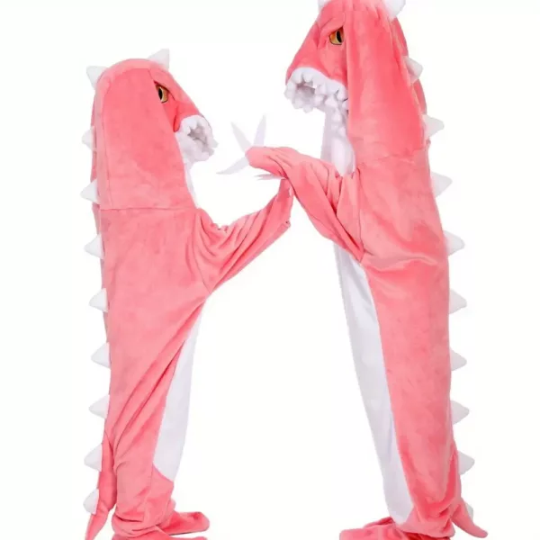 Pyjama combinaison requin en flanelle douce – costume cocooning adulte