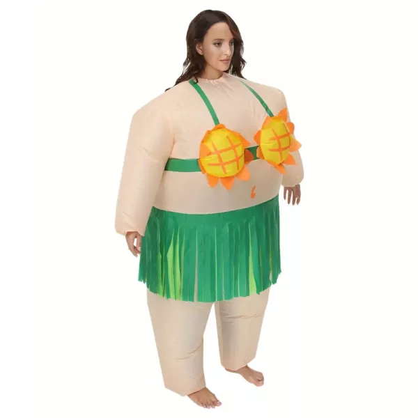 Costume gonflable de danse poisson drôle avec jupe hawaïenne – adulte unisexe