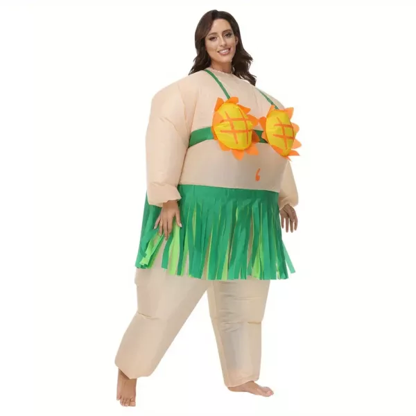 Costume gonflable de danse poisson drôle avec jupe hawaïenne – adulte unisexe