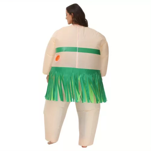 Costume gonflable de danse poisson drôle avec jupe hawaïenne – adulte unisexe